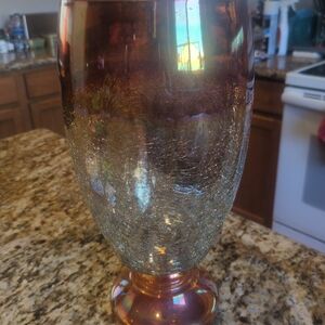 Iridescent Glass Vase 12" H